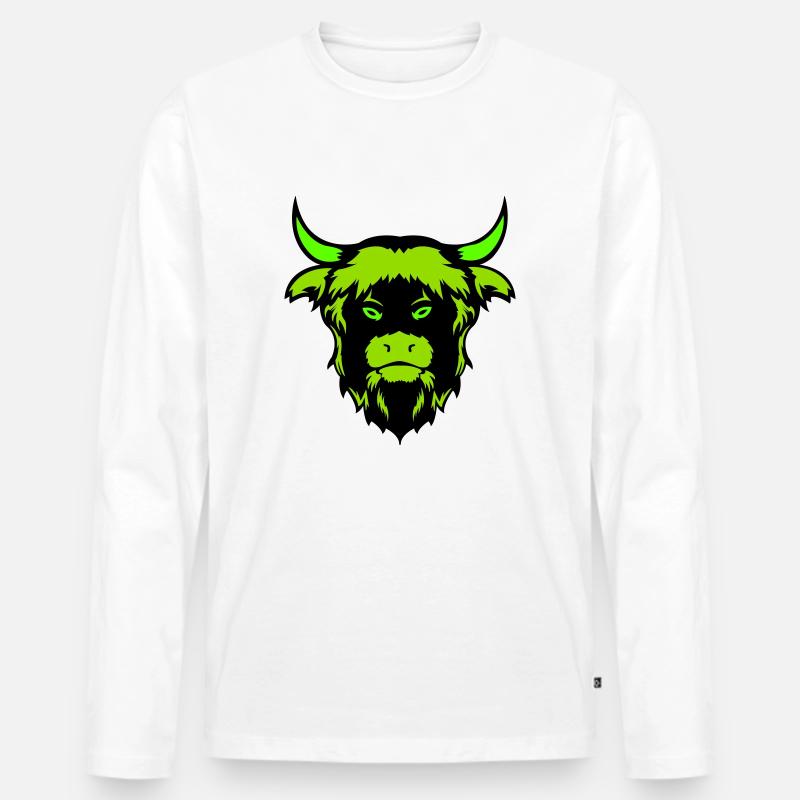 buffalo bull - Männer Premium Bio Langarmshirt - Weiß