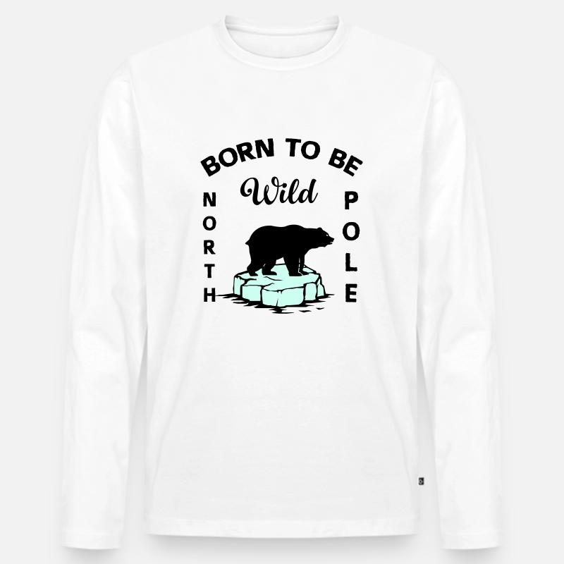 Polar Bear Wilderness Antarctica - Men's Premium Organic Long Sleeve Shirt - white