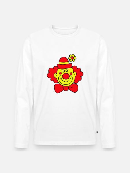 Clown - Männer Premium Bio Langarmshirt - Weiß