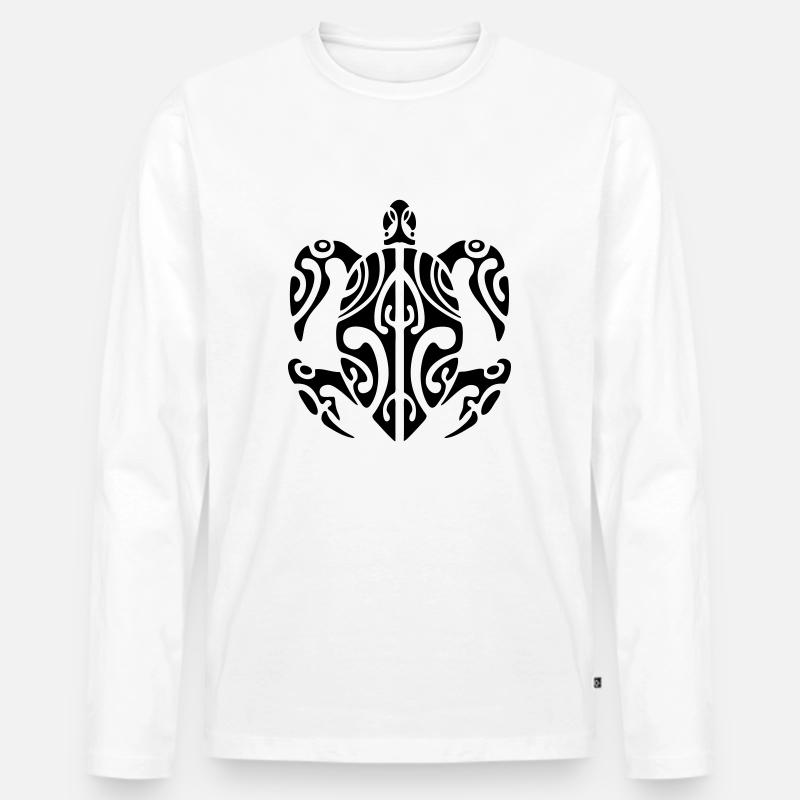 turtle - Männer Premium Bio Langarmshirt - Weiß