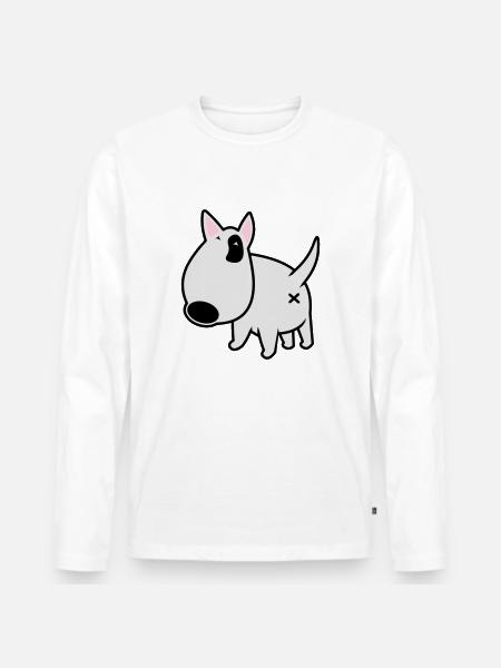 bully_illu_backside_3c - Männer Premium Bio Langarmshirt - Weiß
