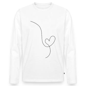 Heart black line drawing - Men's Premium Organic Long Sleeve Shirt - white - Front - Nico (187cm)