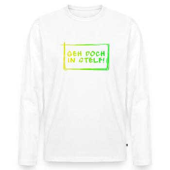 Geh doch in Stelf! - Männer Premium Bio Langarmshirt - Weiß - Vorne - Nico (187cm)