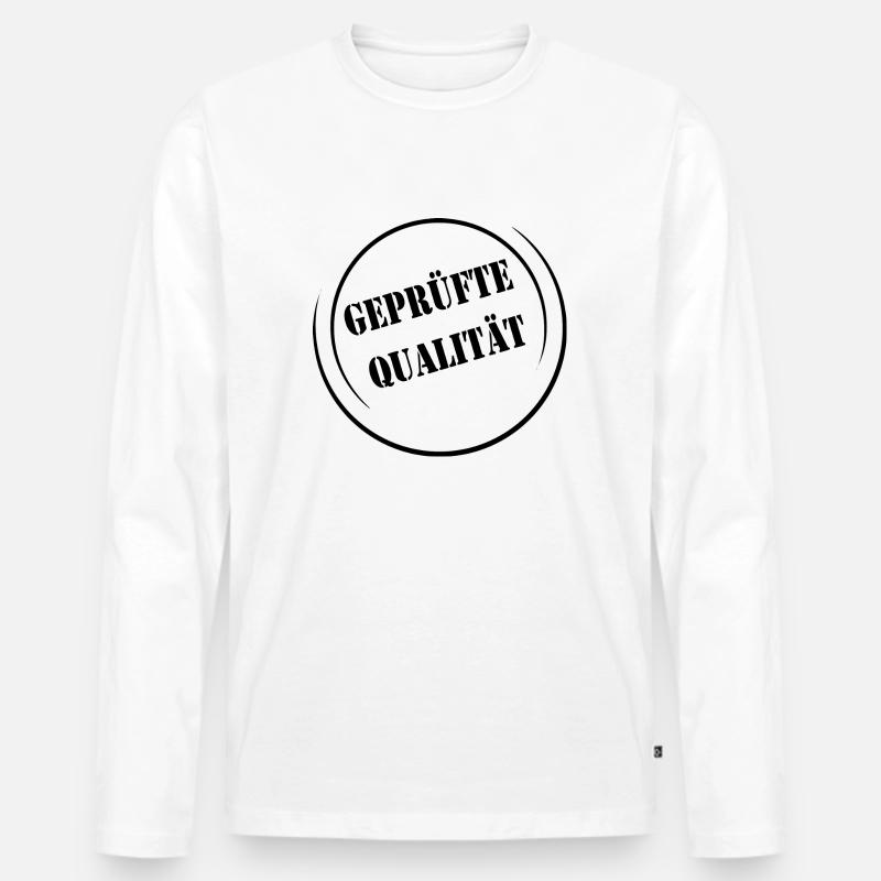 Geprüfte Qualität - Männer Premium Bio Langarmshirt - Weiß