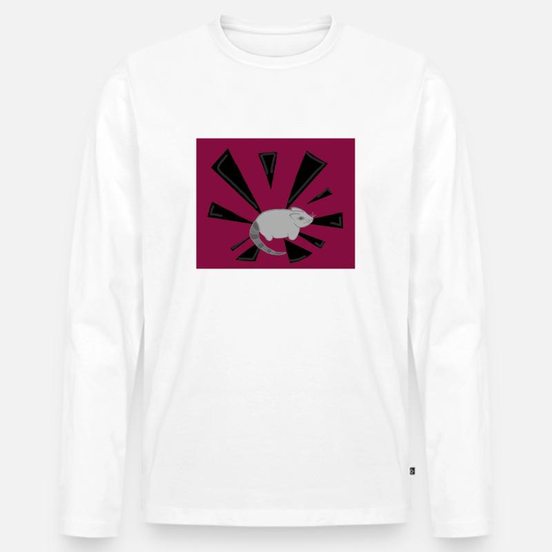 Ratte - Männer Premium Bio Langarmshirt - Weiß