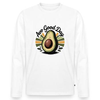Avo Bonne Journée - T-shirt manches longues Premium bio Homme - blanc - Devant - Nico (187cm)