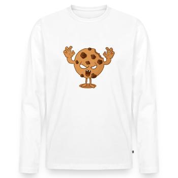 Keks-Monster - Männer Premium Bio Langarmshirt - Weiß - Vorne - Nico (187cm)