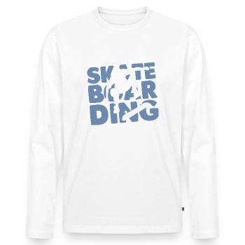 Skateboard Skateboarder - Men's Premium Organic Long Sleeve Shirt - white - Front - Nico (187cm)