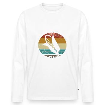 Power To The Bio Bauer - Maiskolben Landwirt - Männer Premium Bio Langarmshirt - Weiß - Vorne - Nico (187cm)