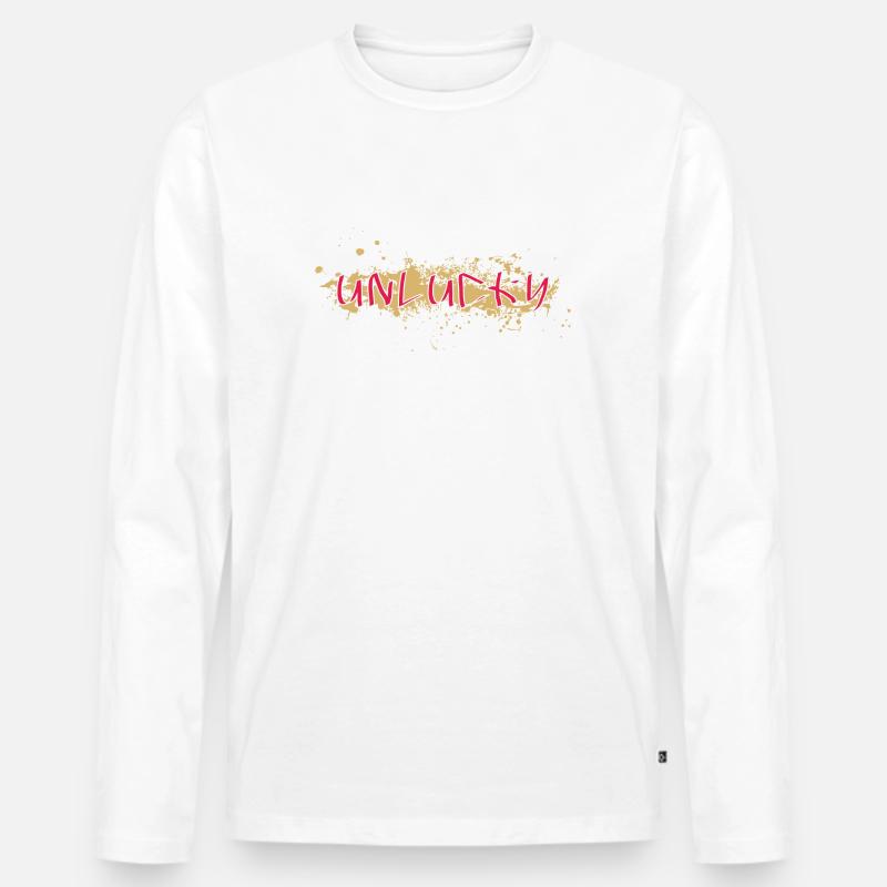 Unlucky - Männer Premium Bio Langarmshirt - Weiß