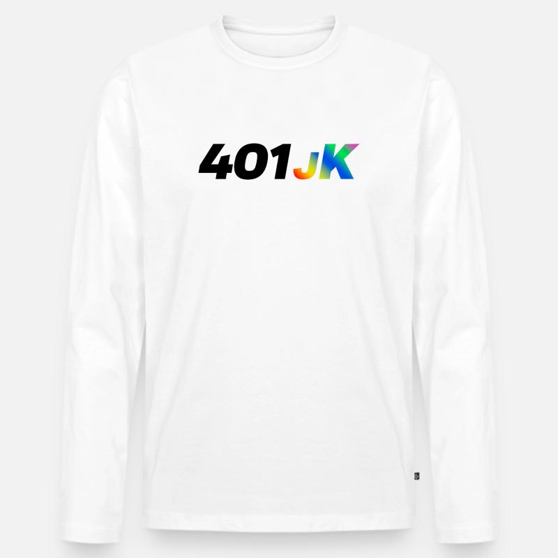 401JK Regenbogen Gradient - Männer Premium Bio Langarmshirt - Weiß