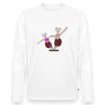Tanzen - Männer Premium Bio Langarmshirt - Weiß - Vorne - Nico (187cm)