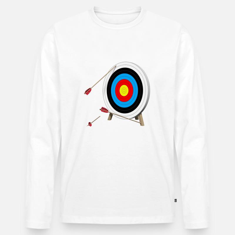Zielscheibe daneben - Männer Premium Bio Langarmshirt - Weiß