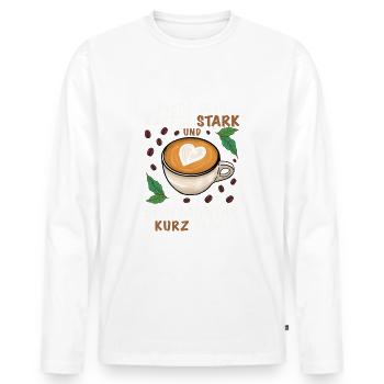 Kaffee trinken morgens - Männer Premium Bio Langarmshirt - Weiß - Vorne - Nico (187cm)
