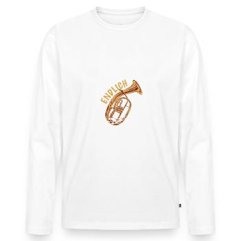 Blasmusiker Tenor spielen dampf ablassen - Männer Premium Bio Langarmshirt - Weiß - Vorne - Nico (187cm)