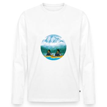 Kajak - Männer Premium Bio Langarmshirt - Weiß - Vorne - Nico (187cm)