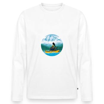 Kayak Canoë Sports nautiques La vie est meilleure - T-shirt manches longues Premium bio Homme - blanc - Devant - Nico (187cm)
