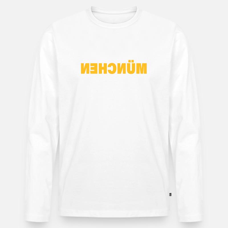MÜNCHEN - Männer Premium Bio Langarmshirt - Weiß