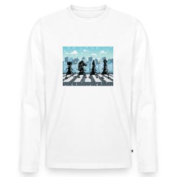 Échecs d’échecs - T-shirt manches longues Premium bio Homme - blanc - Devant - Nico (187cm)