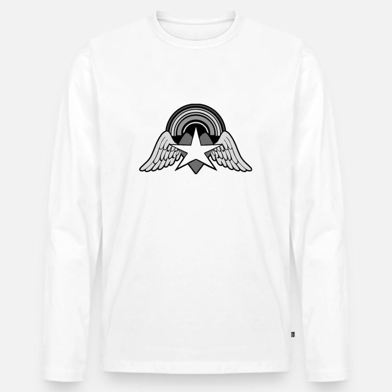 Design Himmelswunder - BlackNWhite - Männer Premium Bio Langarmshirt - Weiß