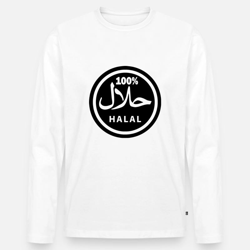 Halal - Männer Premium Bio Langarmshirt - Weiß