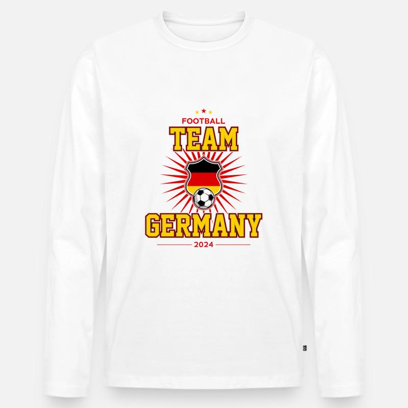 Team Germany - Männer Premium Bio Langarmshirt - Weiß