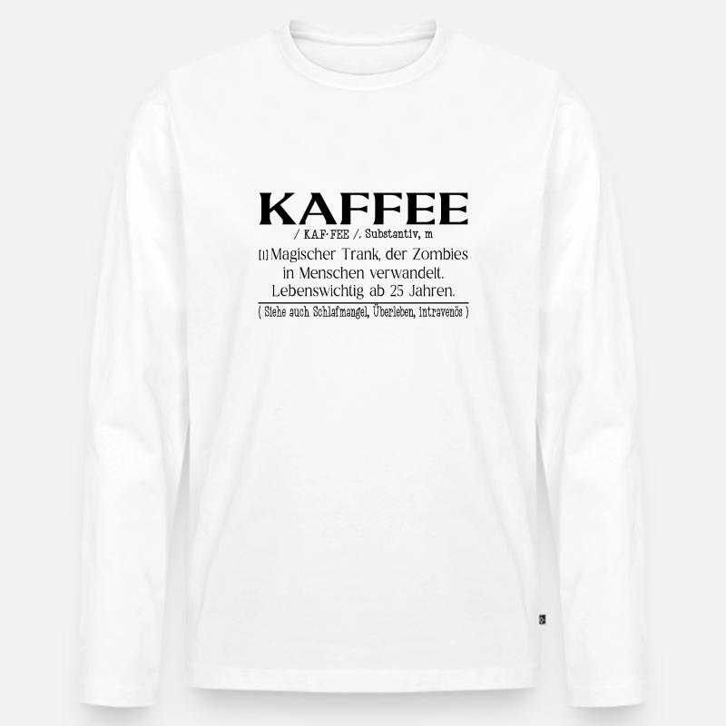 Kaffee Definition - Männer Premium Bio Langarmshirt - Weiß