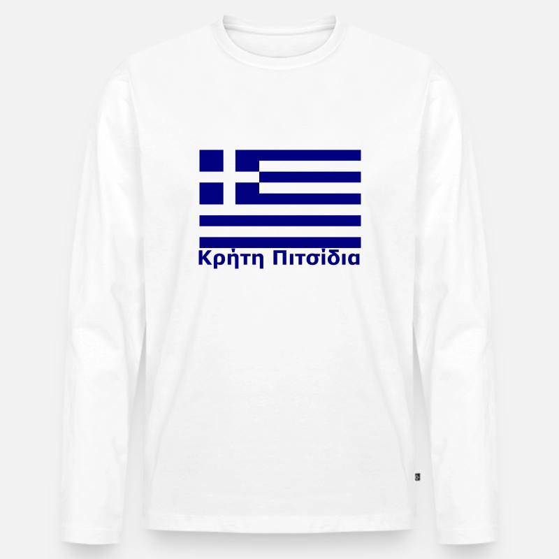 Kreta Pitsidia Κρήτη Πιτσίδια - Männer Premium Bio Langarmshirt - Weiß