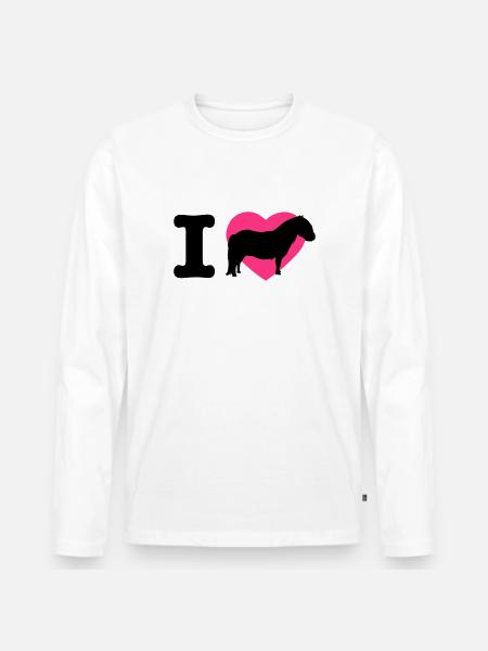 I love Shetty's ponies - Men's Premium Organic Long Sleeve Shirt - white