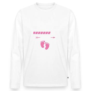 Opa 2025 Großvater Einer Enkelin Enkeltochter Baby - Männer Premium Bio Langarmshirt - Weiß - Vorne - Nico (187cm)