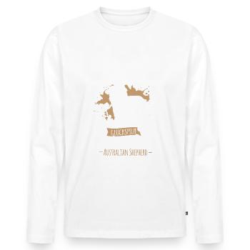 Australian Shepherd Aussie Hund Glückspilz - Männer Premium Bio Langarmshirt - Weiß - Vorne - Nico (187cm)