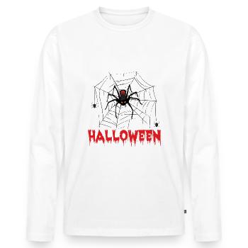 Halloween Spider Spider Web - Men's Premium Organic Long Sleeve Shirt - white - Front - Nico (187cm)