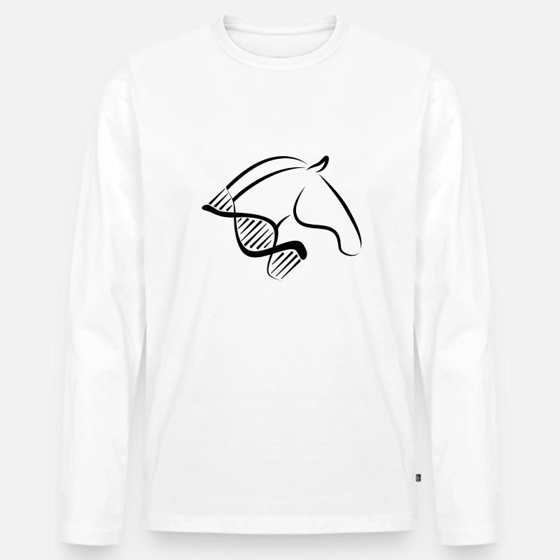 Reiterin Perd DNA Design - Männer Premium Bio Langarmshirt - Weiß