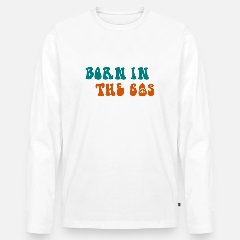 Geboren in den 60er Jahren - Männer Premium Bio Langarmshirt - Weiß