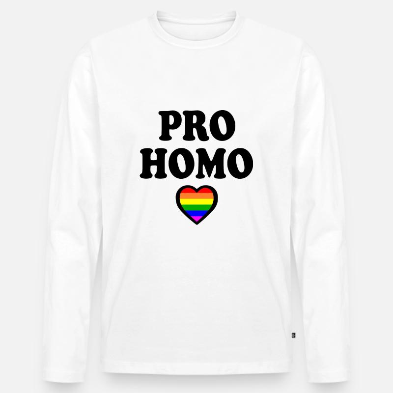 Pro homo - Männer Premium Bio Langarmshirt - Weiß
