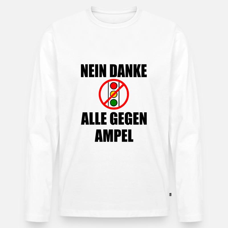ampel nein danke - Männer Premium Bio Langarmshirt - Weiß
