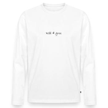 Sauvage et gratuit - T-shirt manches longues Premium bio Homme - blanc - Devant - Nico (187cm)
