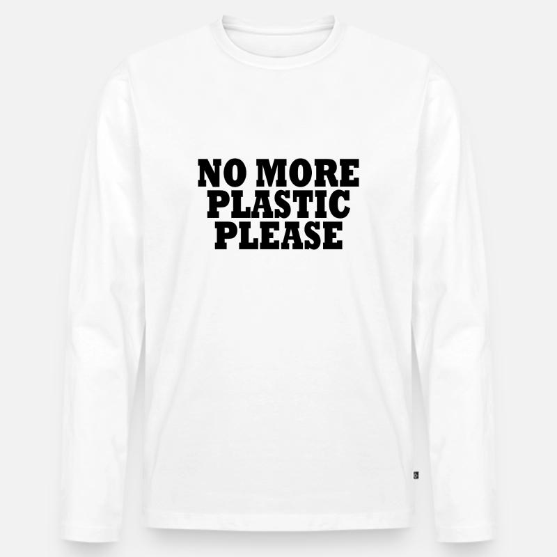 No more plastic - Männer Premium Bio Langarmshirt - Weiß