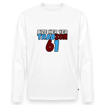 61 Bize her yer Trabzon - Männer Premium Bio Langarmshirt - Weiß - Vorne - Nico (187cm)