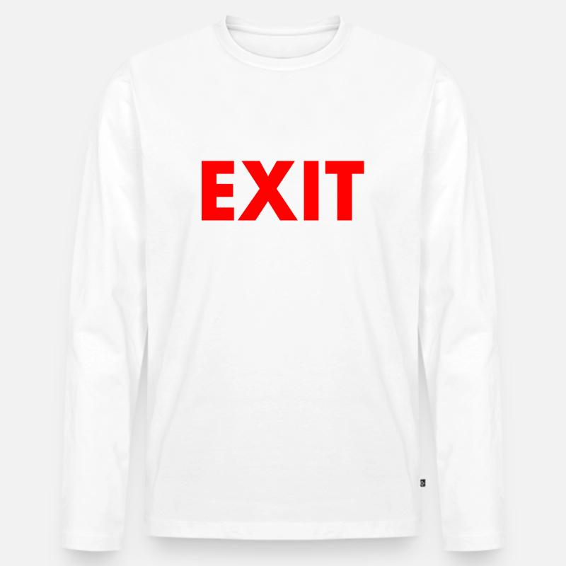 Exit - Männer Premium Bio Langarmshirt - Weiß