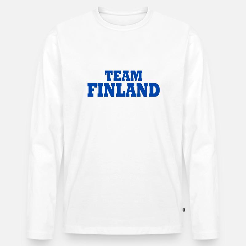 Finnland - Männer Premium Bio Langarmshirt - Weiß