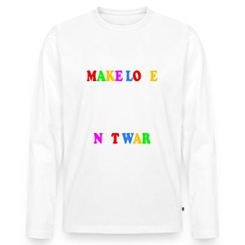 Make love not war - T-shirt manches longues Premium bio Homme - blanc - Devant - Nico (187cm)