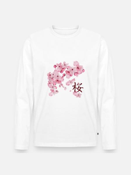 Fiori di ciliegio giapponesi - Sakura - Maglia a manica lunga ecologica premium da uomo - 