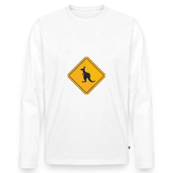 Australia kangaroo down under - Men's Premium Organic Long Sleeve Shirt - white - Front - Nico (187cm)