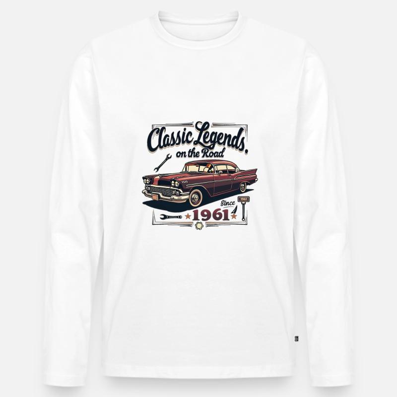 Oldtimer - Classic Legends - Männer Premium Bio Langarmshirt - Weiß
