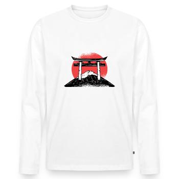 Japan Mount Fuji Shrine Shinto Shrine Japanese - Men's Premium Organic Long Sleeve Shirt - white - Front - Nico (187cm)