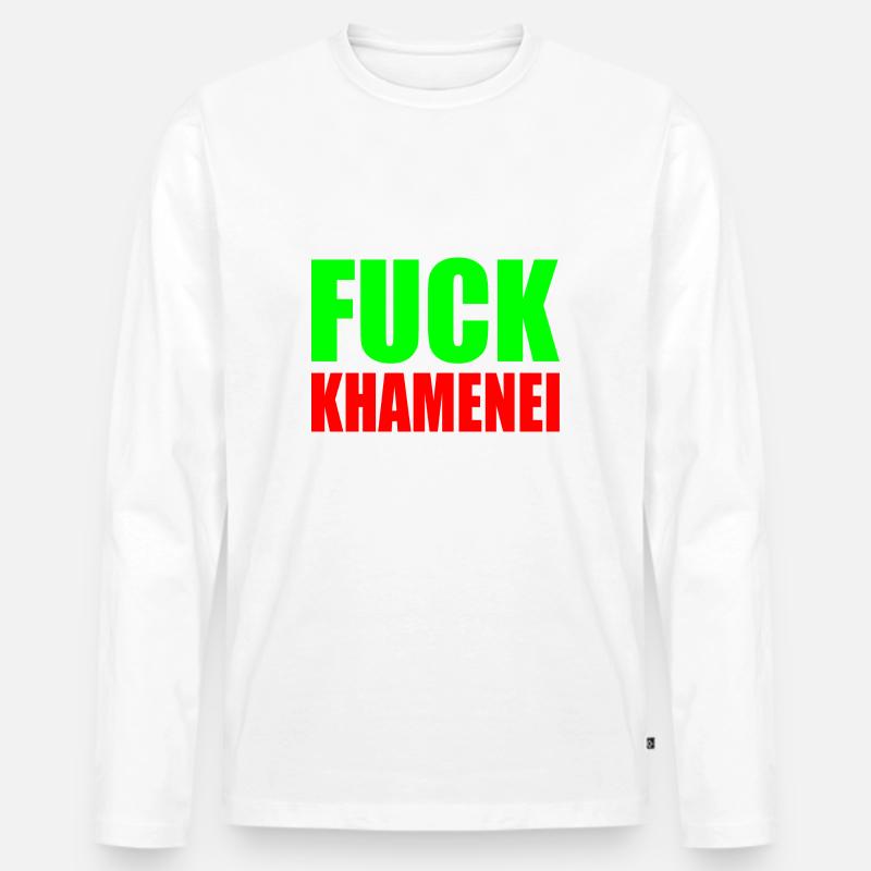 Fuck khamenei Chamenei - iran - Männer Premium Bio Langarmshirt - Weiß