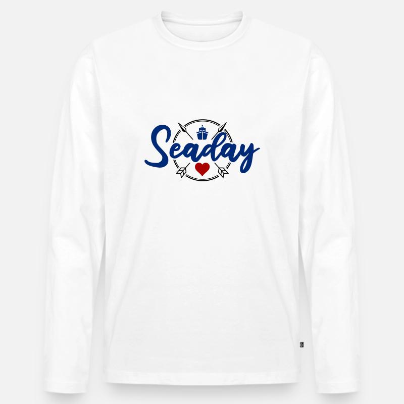 Seaday - Männer Premium Bio Langarmshirt - Weiß