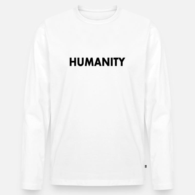 Humanity - Männer Premium Bio Langarmshirt - Weiß
