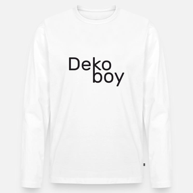 Dekoboy - Männer Premium Bio Langarmshirt - Weiß